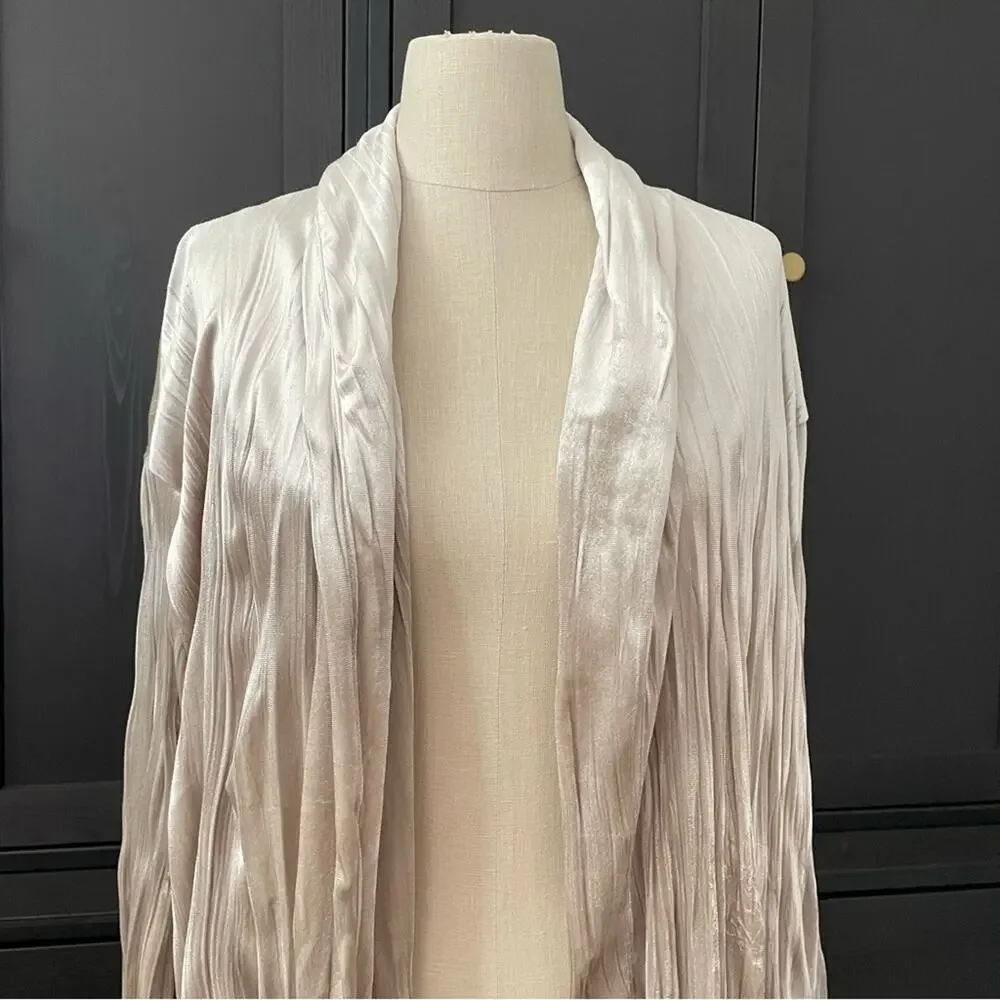 Zara Oversized Party Frock Open Blazer Crinkle Velvet‎ Like Material Size Small